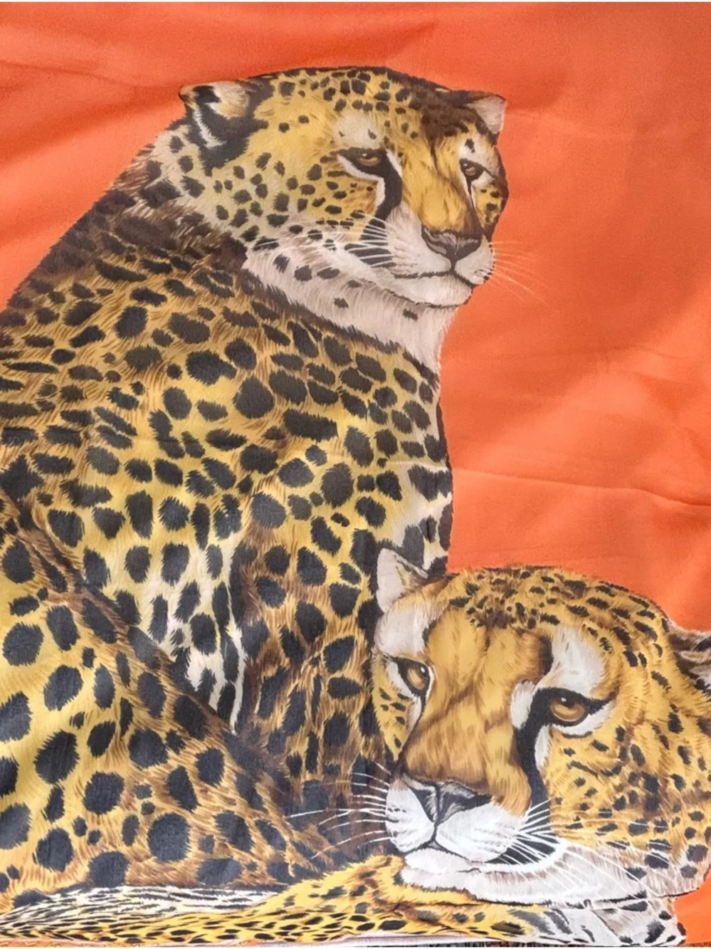 Leopard Scarf Cheetah Print Made in Italy Oversized Vintage